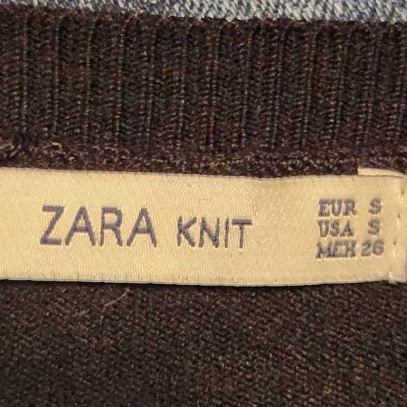 Zara Knit Basic Black Casual Long Sleeve Classic Chic Sweater Top Size Small - Picture 3 of 5